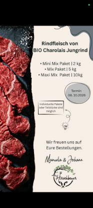 Bild von 10 kg  Kennenlern-Paket Rindfleisch vom Bio-Charolais Rind